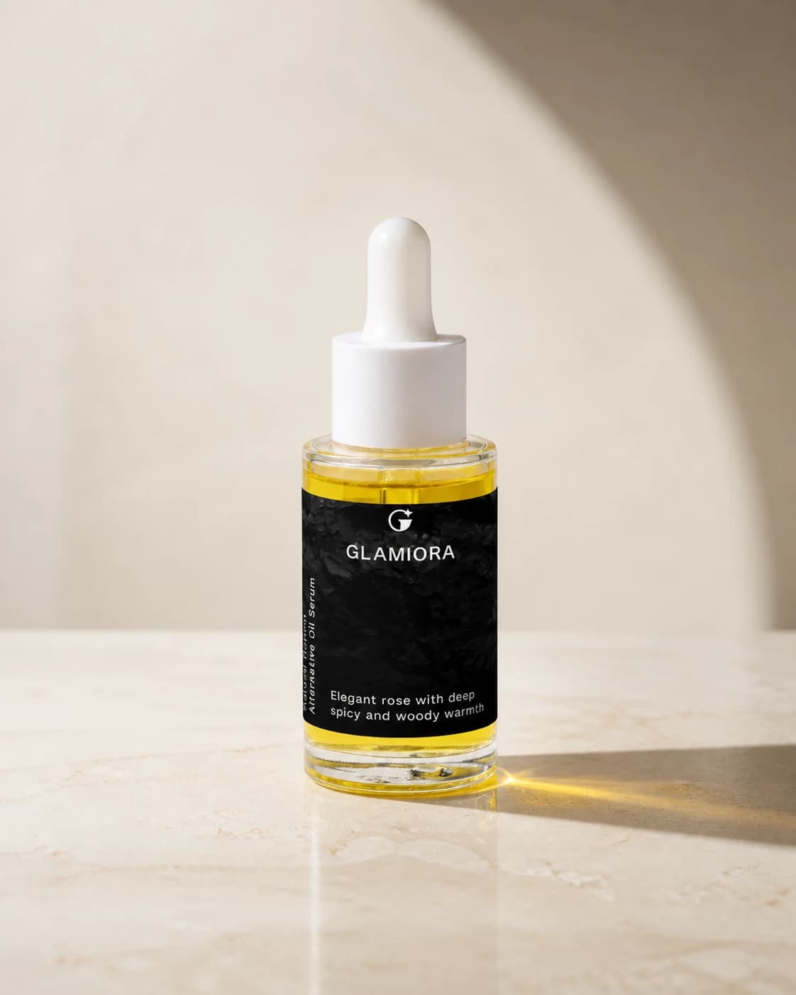 Glamiora Natural Retinol Alternative Oil Serum editorial product photography