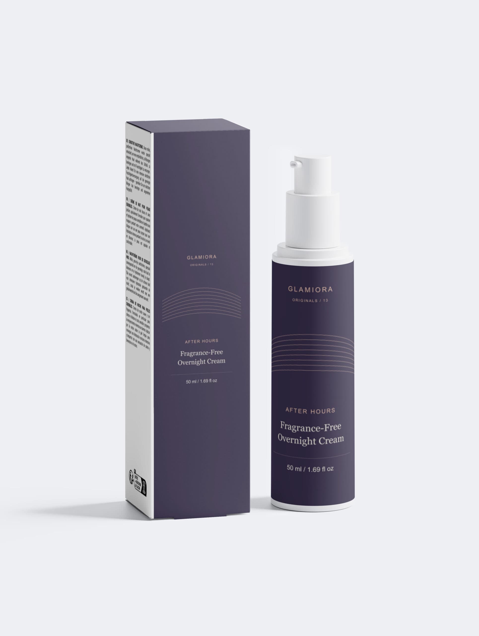After Hours — Fragrance-Free Overnight Cream — current Glamiora packaging